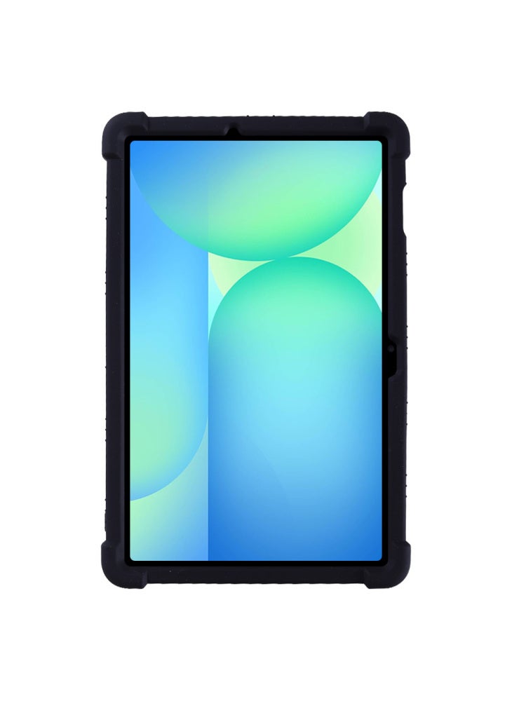 جراب سيليكون مع حامل وغطاء حماية متين لجهاز Samsung Galaxy Tab S10 FE+ - أسود - Image 3
